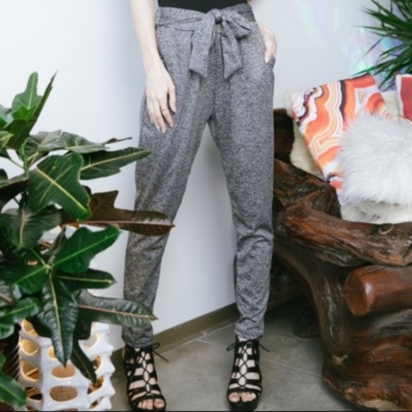 Pants - Grey joggers with tie